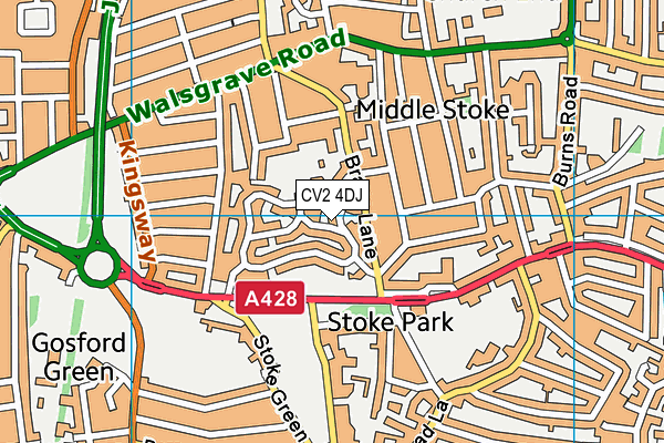 CV2 4DJ map - OS VectorMap District (Ordnance Survey)