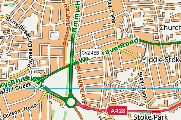 CV2 4EB map - OS VectorMap District (Ordnance Survey)