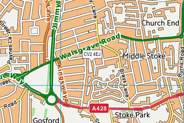 CV2 4EJ map - OS VectorMap District (Ordnance Survey)