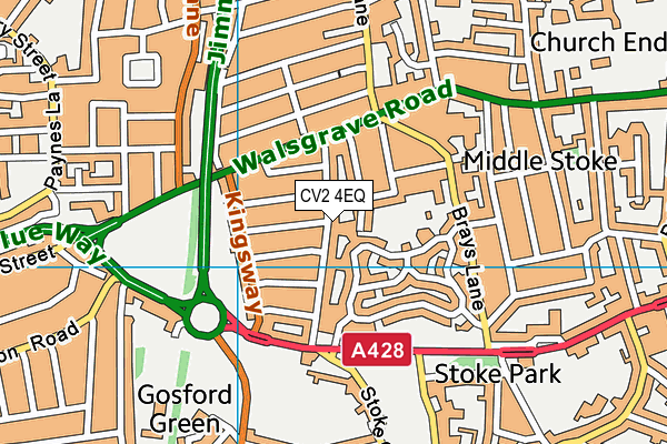 CV2 4EQ map - OS VectorMap District (Ordnance Survey)