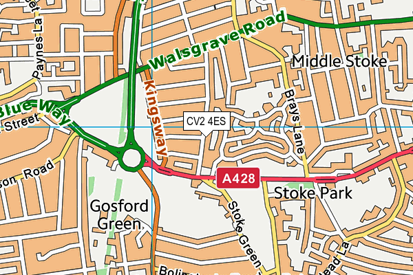 CV2 4ES map - OS VectorMap District (Ordnance Survey)