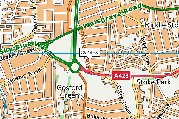 CV2 4EX map - OS VectorMap District (Ordnance Survey)