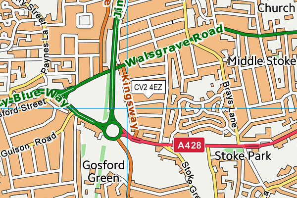 CV2 4EZ map - OS VectorMap District (Ordnance Survey)