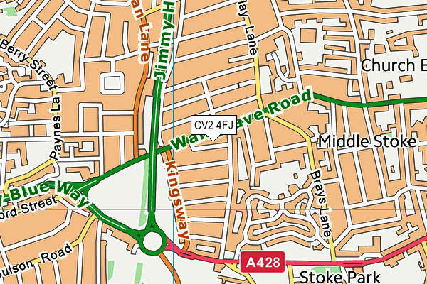 CV2 4FJ map - OS VectorMap District (Ordnance Survey)