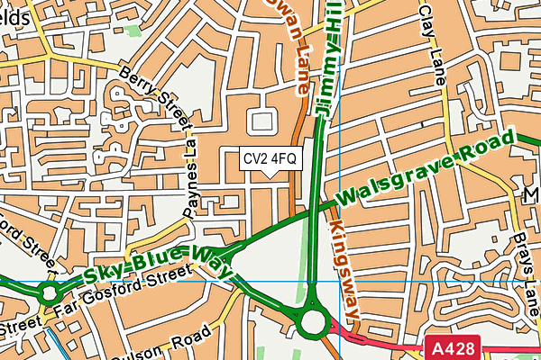 CV2 4FQ map - OS VectorMap District (Ordnance Survey)