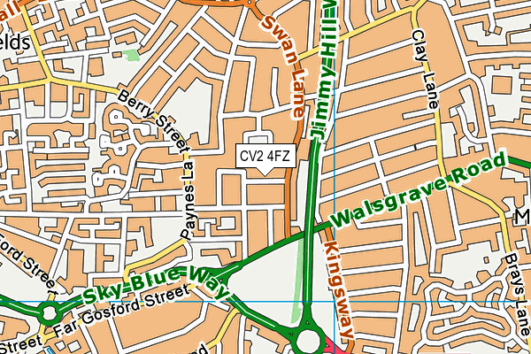 CV2 4FZ map - OS VectorMap District (Ordnance Survey)