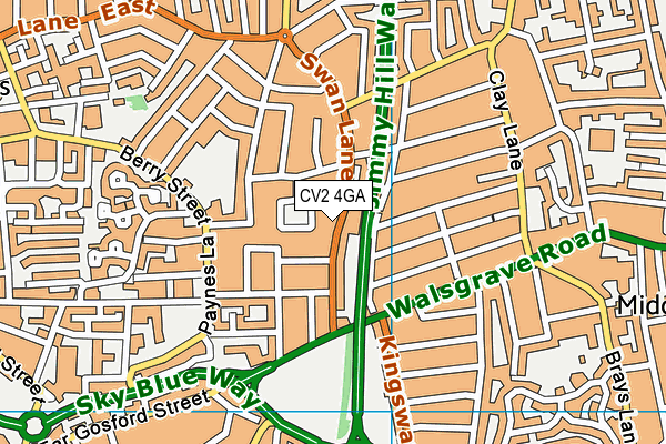 CV2 4GA map - OS VectorMap District (Ordnance Survey)