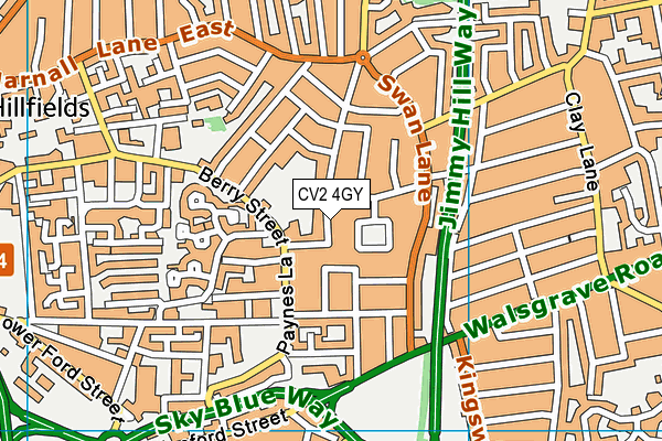 CV2 4GY map - OS VectorMap District (Ordnance Survey)