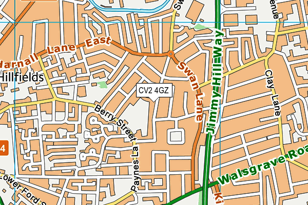 CV2 4GZ map - OS VectorMap District (Ordnance Survey)