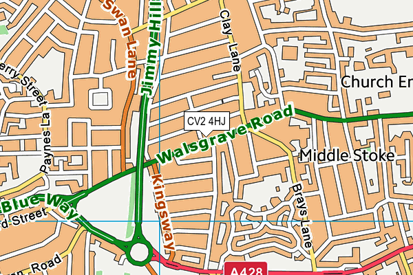 CV2 4HJ map - OS VectorMap District (Ordnance Survey)