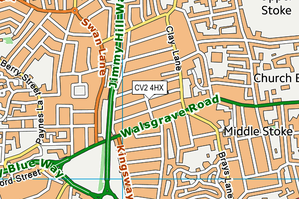 CV2 4HX map - OS VectorMap District (Ordnance Survey)