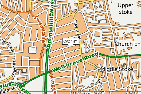 CV2 4HY map - OS VectorMap District (Ordnance Survey)