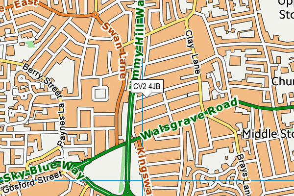 CV2 4JB map - OS VectorMap District (Ordnance Survey)