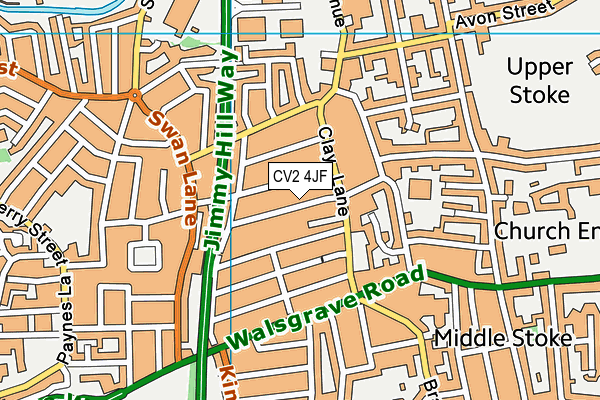 CV2 4JF map - OS VectorMap District (Ordnance Survey)