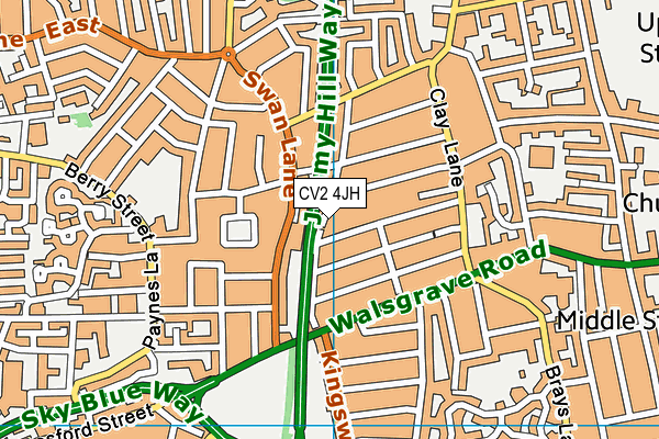 CV2 4JH map - OS VectorMap District (Ordnance Survey)