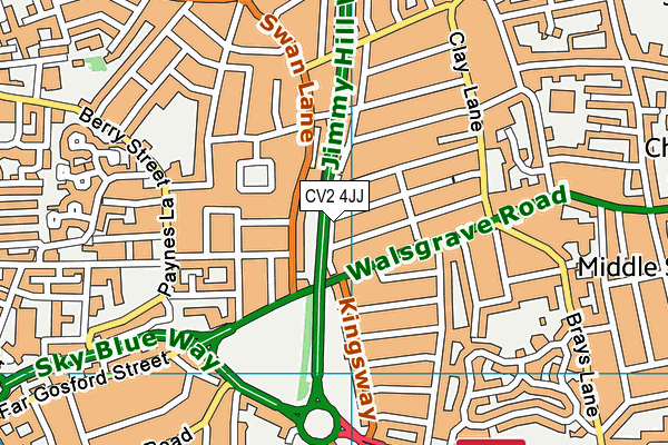 CV2 4JJ map - OS VectorMap District (Ordnance Survey)