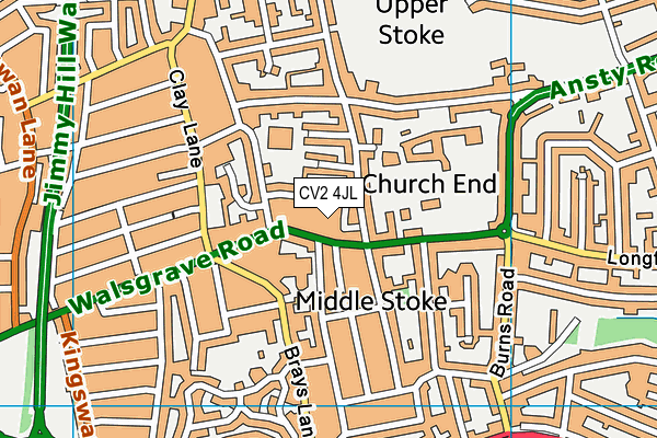 CV2 4JL map - OS VectorMap District (Ordnance Survey)