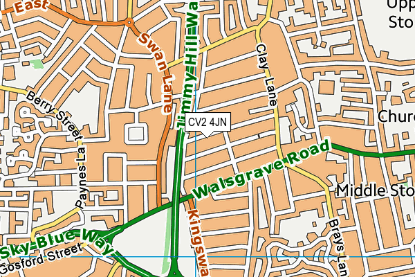 CV2 4JN map - OS VectorMap District (Ordnance Survey)