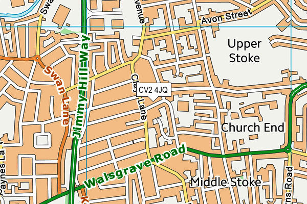 CV2 4JQ map - OS VectorMap District (Ordnance Survey)