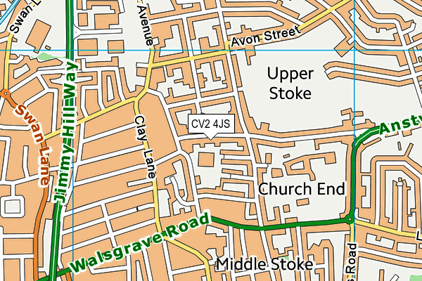 CV2 4JS map - OS VectorMap District (Ordnance Survey)