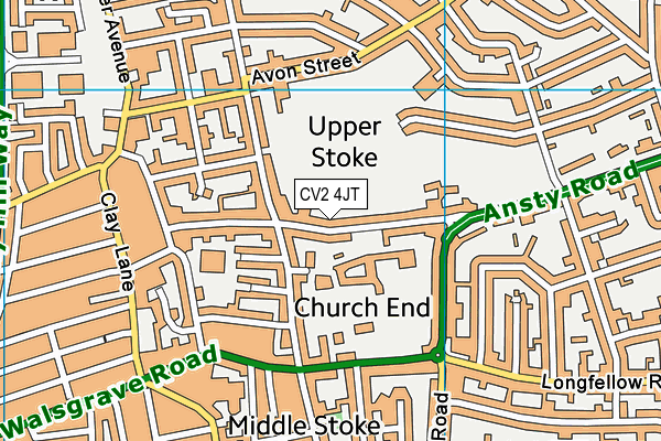 CV2 4JT map - OS VectorMap District (Ordnance Survey)