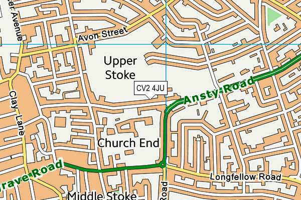 CV2 4JU map - OS VectorMap District (Ordnance Survey)