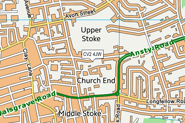 Stoke Park School map (CV2 4JW) - OS VectorMap District (Ordnance Survey)