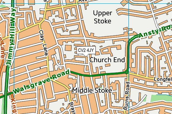 CV2 4JY map - OS VectorMap District (Ordnance Survey)