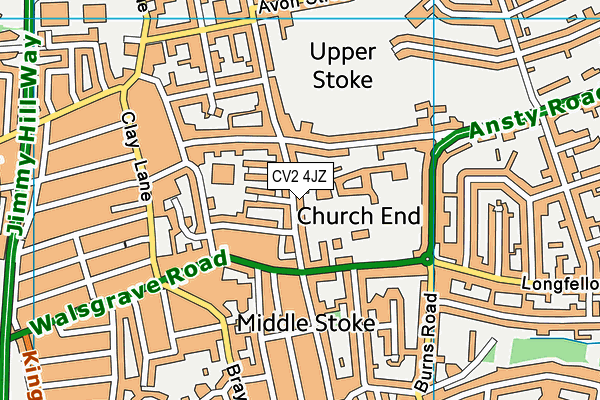 CV2 4JZ map - OS VectorMap District (Ordnance Survey)