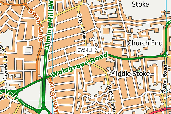 CV2 4LH map - OS VectorMap District (Ordnance Survey)