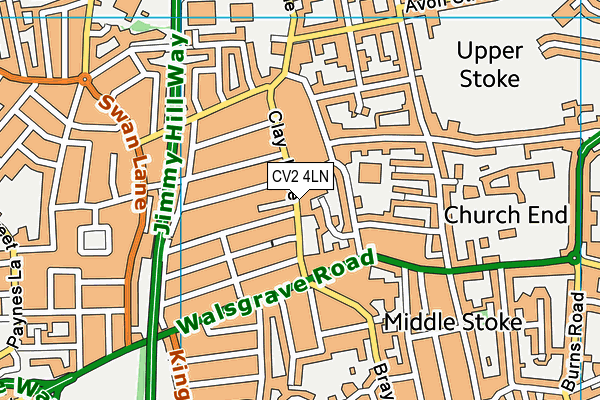 CV2 4LN map - OS VectorMap District (Ordnance Survey)