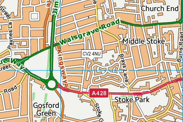 CV2 4NU map - OS VectorMap District (Ordnance Survey)