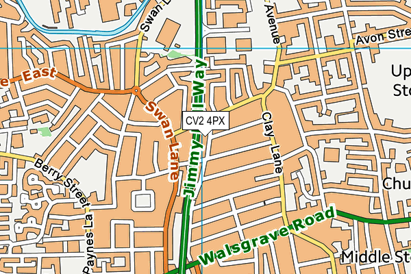 CV2 4PX map - OS VectorMap District (Ordnance Survey)