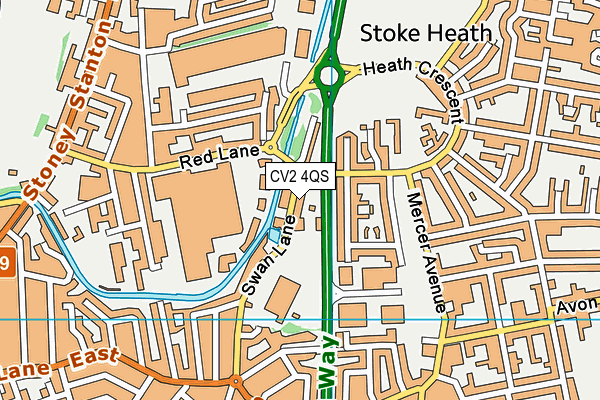 CV2 4QS map - OS VectorMap District (Ordnance Survey)