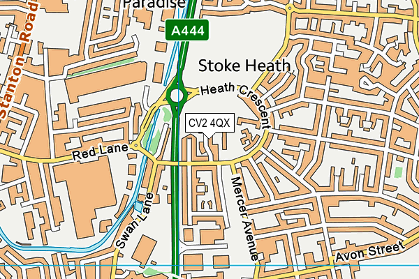 CV2 4QX map - OS VectorMap District (Ordnance Survey)