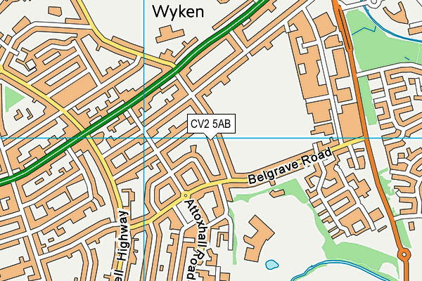 CV2 5AB map - OS VectorMap District (Ordnance Survey)