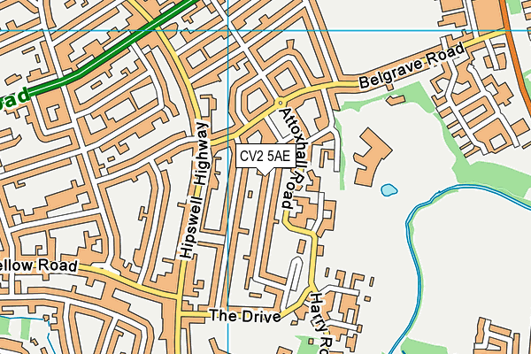 CV2 5AE map - OS VectorMap District (Ordnance Survey)