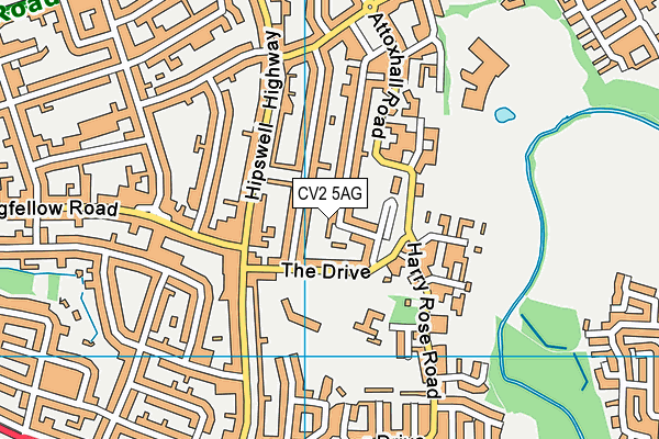 CV2 5AG map - OS VectorMap District (Ordnance Survey)