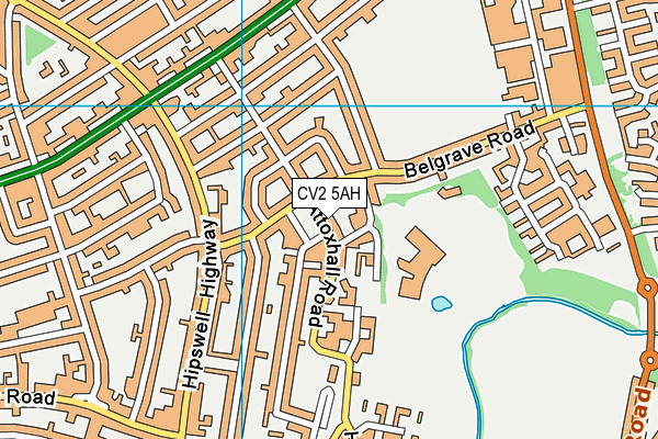 CV2 5AH map - OS VectorMap District (Ordnance Survey)