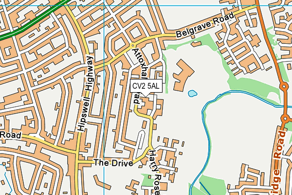 CV2 5AL map - OS VectorMap District (Ordnance Survey)