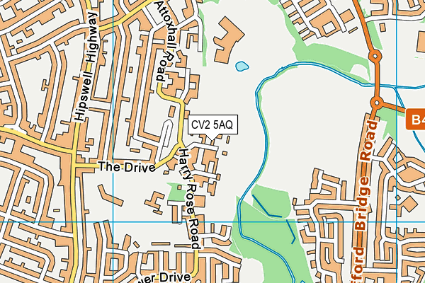 CV2 5AQ map - OS VectorMap District (Ordnance Survey)