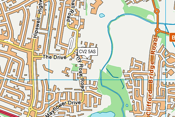 CV2 5AS map - OS VectorMap District (Ordnance Survey)
