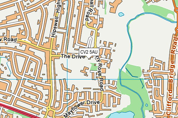 CV2 5AU map - OS VectorMap District (Ordnance Survey)
