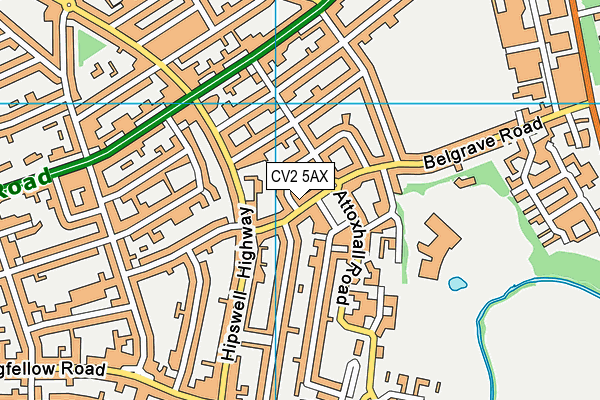 CV2 5AX map - OS VectorMap District (Ordnance Survey)