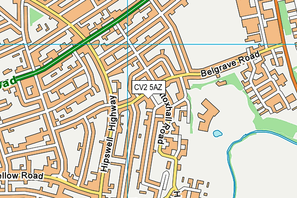 CV2 5AZ map - OS VectorMap District (Ordnance Survey)