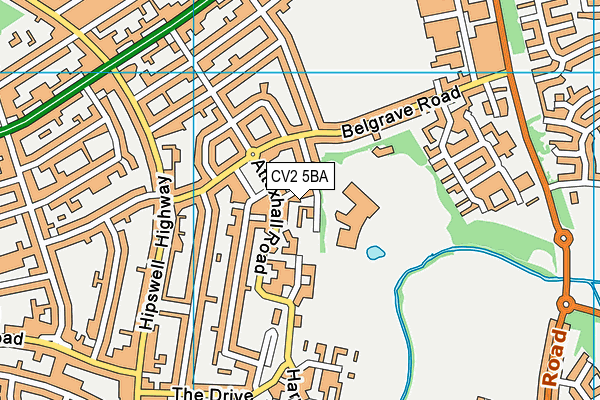 CV2 5BA map - OS VectorMap District (Ordnance Survey)