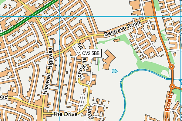 CV2 5BB map - OS VectorMap District (Ordnance Survey)