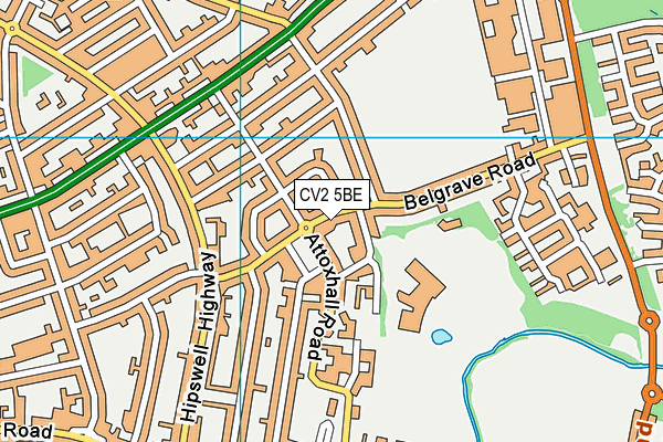 CV2 5BE map - OS VectorMap District (Ordnance Survey)