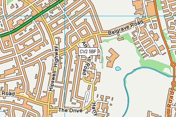 CV2 5BF map - OS VectorMap District (Ordnance Survey)