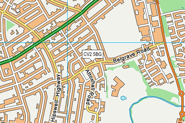 CV2 5BG map - OS VectorMap District (Ordnance Survey)